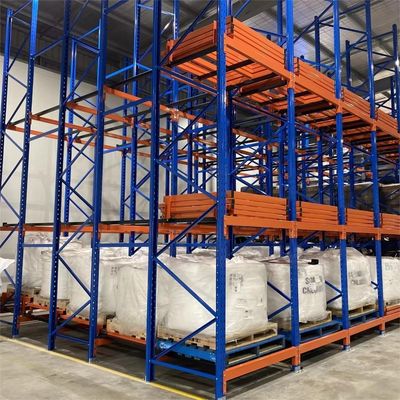 100.000kg 総重量 半閉式 押し戻すパレットラック 空間節約と操作が簡単